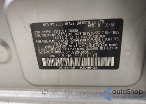 2014 Subaru Xv Crosstrek 2.0I Limited z USA, uszkodzony, nr VIN JF2GPAGC5E8316178